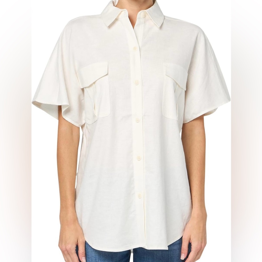 Trina Turk Cream Button-Up Shirt